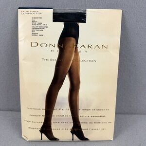 Donna Karan NY The Essentials Satin Sheer Control Top Pantyhose 0A036 Onyx Med